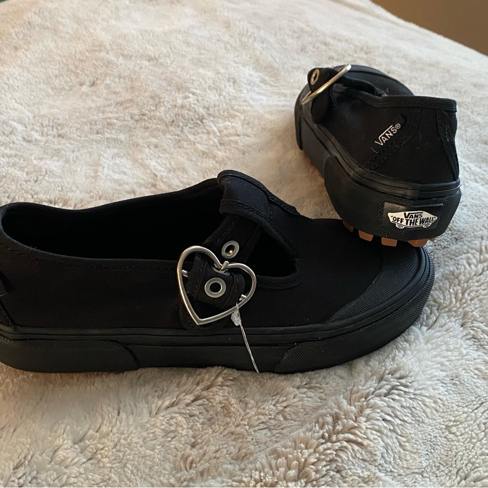 New!! Vans Black Sneakers with Heart Buckle